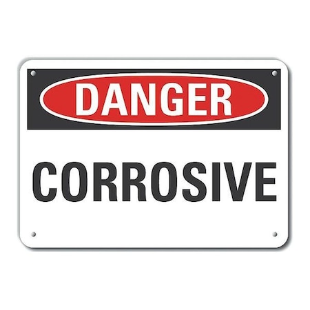 Lyle Reflective Corrosive Materials Danger Sign, 10 in H, 14 in W, English, LCU4-0326-RA_14X10 LCU4-0326-RA_14X10