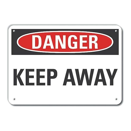 Lyle Plastic Keep Away Danger Sign, 10 in Height, 14 in Width, Plastic, Horizontal Rectangle, English LCU4-0329-NP_14X10