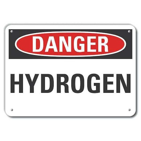 Lyle Reflective  Hydrogen Danger Sign, 7 in Height, 10 in Width, Aluminum, Vertical Rectangle, English LCU4-0319-RA_10X7