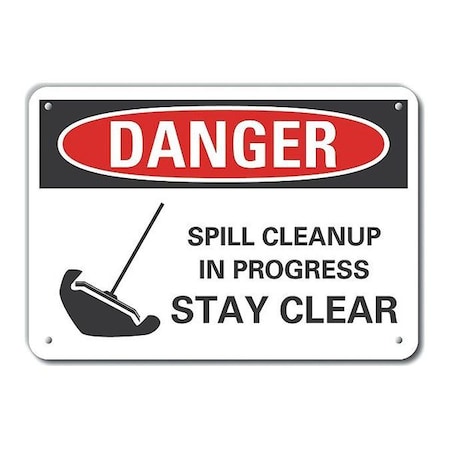 Lyle Aluminum Spill Control Danger Sign, 7 in Height, 10 in Width, Aluminum, Vertical Rectangle, English LCU4-0279-NA_10X7
