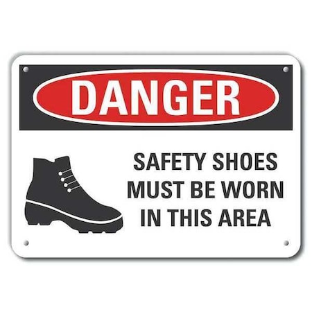 Lyle Plastic Foot  Danger Sign, 10 in Height, 14 in Width, Plastic, Horizontal Rectangle, English LCU4-0282-NP_14X10