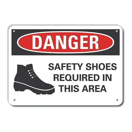 Lyle Aluminum Foot  Danger Sign, 10 in Height, 14 in Width, Aluminum, Horizontal Rectangle, English LCU4-0283-NA_14X10