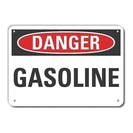 Lyle Reflective Gasoline Danger Sign, 7 in H, 10 in W, Vertical Rectangle, English, LCU4-0313-RA_10X7 LCU4-0313-RA_10X7