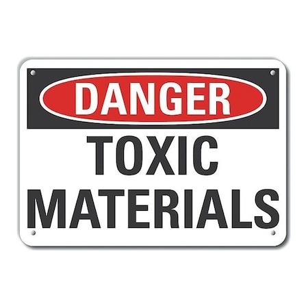 Lyle Aluminum Toxic Materials Danger Sign, 10 in H, 14 in W, Horizontal Rectangle, LCU4-0380-NA_14X10 LCU4-0380-NA_14X10