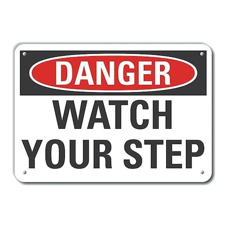 Lyle Plastic Steps Danger Sign, 10 in Height, 14 in Width, Plastic, Horizontal Rectangle, English LCU4-0382-NP_14X10