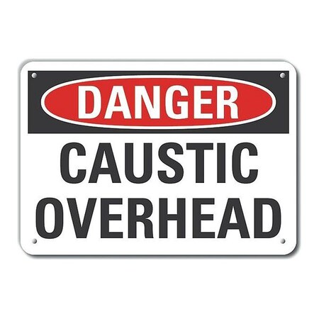 Lyle Plastic Caustic Danger Sign, 7 in H, 10 in W, Vertical Rectangle, LCU4-0386-NP_10X7 LCU4-0386-NP_10X7