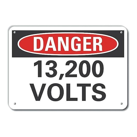 Lyle Plastic Voltage Danger Sign, 7 in Height, 10 in Width, Plastic, Vertical Rectangle, English LCU4-0350-NP_10X7