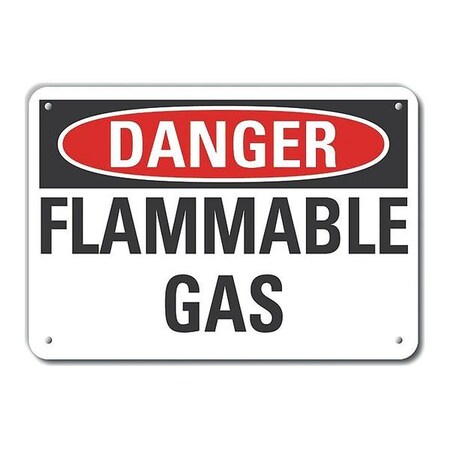 Lyle Aluminum Flammable Gas Danger Sign, 7 in H, 10 in W, Vertical Rectangle, English, LCU4-0357-NA_10X7 LCU4-0357-NA_10X7