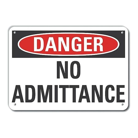 Lyle Alum Danger No Admittance, 10"x7" LCU4-0361-NA_10X7