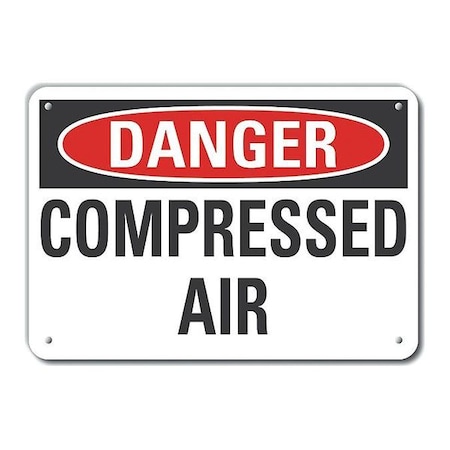 Lyle Alum Danger Compressed Air, 10"x7", LCU4-0365-NA_10X7 LCU4-0365-NA_10X7