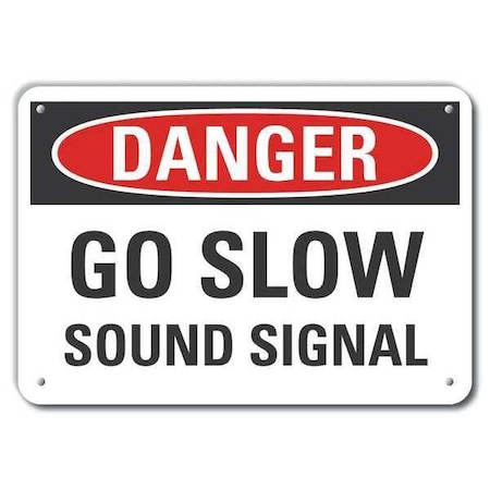 Lyle Reflective Lift Truck Traffic Danger Sign, 10 in H, 14 in W, Aluminum, English, LCU4-0433-RA_14X10 LCU4-0433-RA_14X10