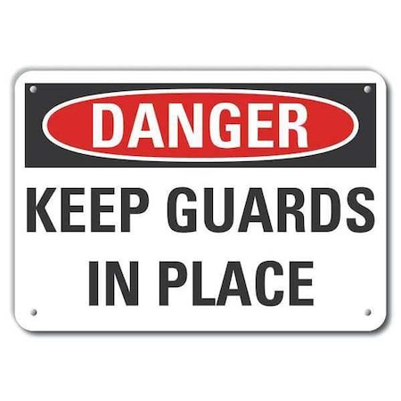 Lyle Reflective  Machine Guards Danger Sign, 7 in Height, 10 in Width, Aluminum, Vertical Rectangle LCU4-0434-RA_10X7