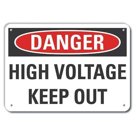 Lyle Aluminum High Voltage Danger Sign, 7 in Height, 10 in Width, Aluminum, Vertical Rectangle, English LCU4-0441-NA_10X7