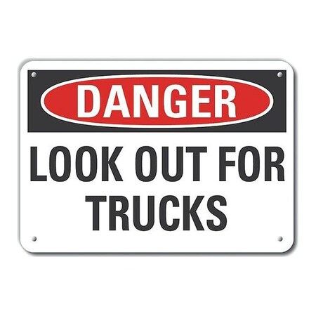 Lyle Aluminum Traffic Safety Danger Sign, 10 in H, 14 in W, Horizontal Rectangle, LCU4-0426-NA_14X10 LCU4-0426-NA_14X10