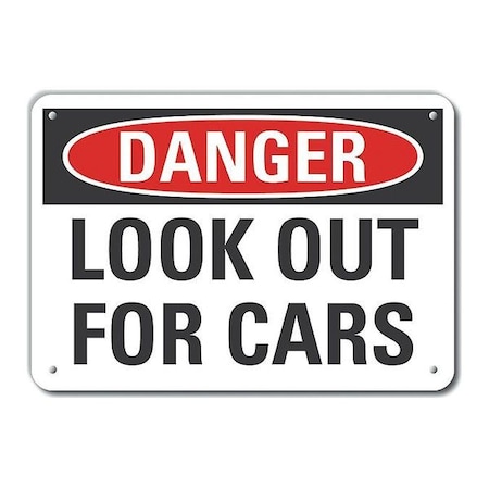 Lyle Reflective Traffic Safety Danger Sign, 10 in H, 14 in W, Horizontal Rectangle, LCU4-0396-RA_14X10 LCU4-0396-RA_14X10