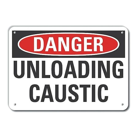 Lyle Plastic Caustic Danger Sign, 10 in H, 14 in W, Horizontal Rectangle, LCU4-0399-NP_14X10 LCU4-0399-NP_14X10