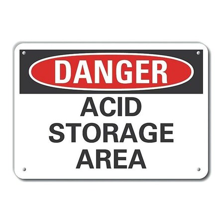 Lyle Aluminum Acid Danger Sign, 7 in H, 10 in W, Vertical Rectangle, English, LCU4-0400-NA_10X7 LCU4-0400-NA_10X7