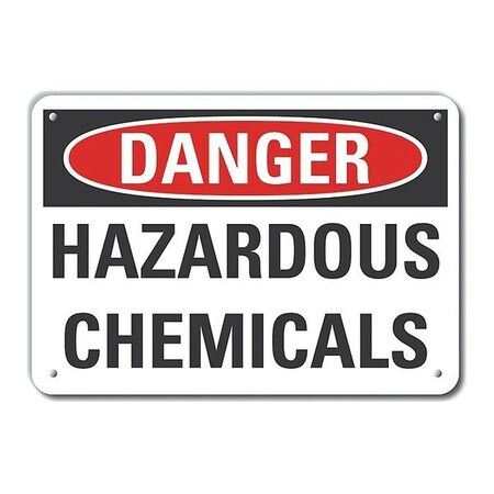 Lyle Refl Alum Danger Hazardous, 10"x7", Width: 10 in, LCU4-0422-RA_10X7 LCU4-0422-RA_10X7