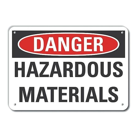 Lyle Reflective Hazardous Materials Danger Sign, 7 in H, 10 in W, Vertical Rectangle, LCU4-0423-RA_10X7 LCU4-0423-RA_10X7