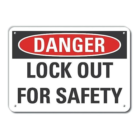 Lyle Plastic Lockout Tagout Danger Sign, 10 in Height, 14 in Width, Plastic, Horizontal Rectangle LCU4-0425-NP_14X10