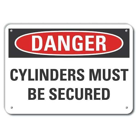 Lyle Reflective Cylinder Handling Danger Sign, 10 in H, 14 in W, English, LCU4-0486-RA_14X10 LCU4-0486-RA_14X10