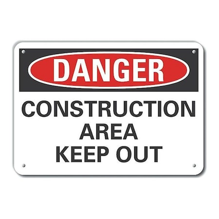 Lyle Alum Danger Construction Area, 10"x7", Legend Style: Text, LCU4-0491-NA_10X7 LCU4-0491-NA_10X7