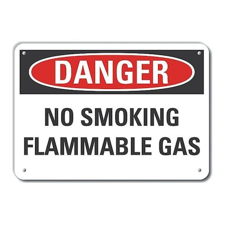 Lyle Plastic No Smoking Danger Sign, 10" H, 14 in W, Plastic, Horizontal Rectangle, LCU4-0478-NP_14X10 LCU4-0478-NP_14X10