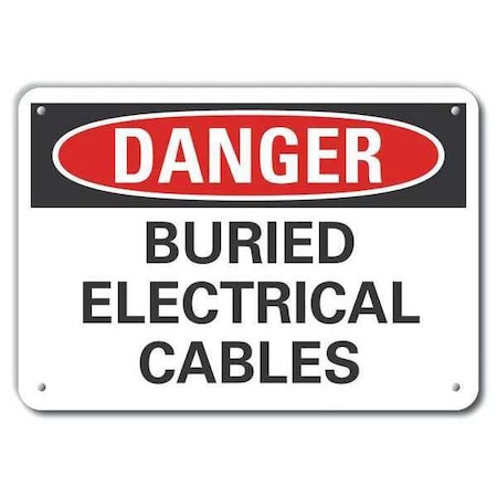 Lyle Alum Danger Buried Electrical, 10"x7" LCU4-0479-NA_10X7