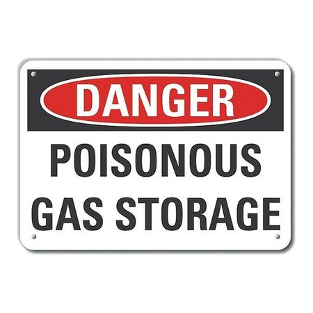 Lyle Plastic Poisonous Gas Danger Sign, 7 in H, 10 in W, Plastic, Vertical Rectangle, LCU4-0450-NP_10X7 LCU4-0450-NP_10X7