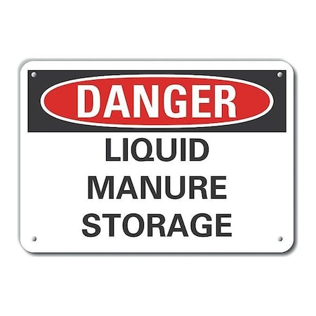 Lyle Refl Alum Danger Liquid Manure, 10"x7", LCU4-0452-RA_10X7 LCU4-0452-RA_10X7