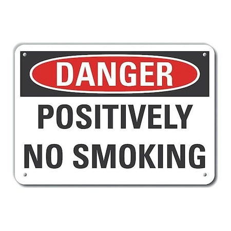 Lyle Aluminum No Smoking Danger Sign, 7" H, 10" W, Vertical Rectangle, English, LCU4-0453-NA_10X7 LCU4-0453-NA_10X7