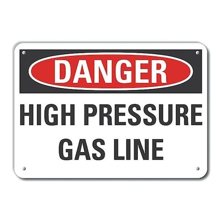 Lyle Aluminum High Pressure Danger Sign, 10 in H, 14 in W, Horizontal Rectangle, LCU4-0456-NA_14X10 LCU4-0456-NA_14X10
