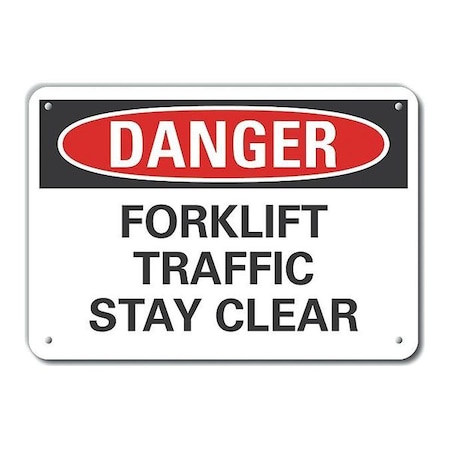 Lyle Alum Danger Forklift Traffic, 10"x7", LCU4-0496-NA_10X7 LCU4-0496-NA_10X7