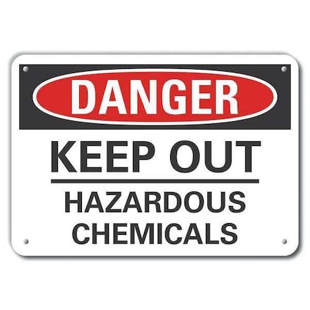 Lyle Plastic Hazardous Chemicals Danger Sign, 7 in H, 10 in W, Vertical Rectangle, LCU4-0500-NP_10X7 LCU4-0500-NP_10X7