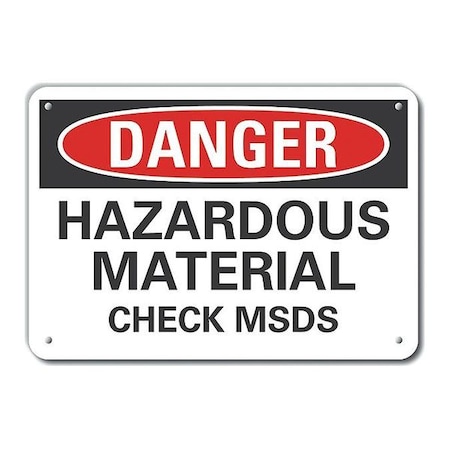 Lyle Reflective Hazardous Materials Danger Sign, 10 in H, 14 in W, English, LCU4-0503-RA_14X10 LCU4-0503-RA_14X10
