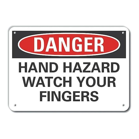 Lyle Danger Sign, 10 in Height, 14 in Width, Plastic, Horizontal Rectangle, English LCU4-0508-NP_14X10
