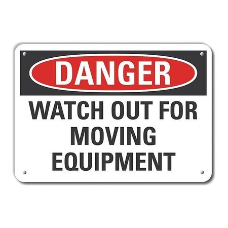 Lyle Aluminum Accident Prevention Danger Sign, 10 in Height, 14 in Width, Aluminum, Horizontal Rectangle LCU4-0510-NA_14X10