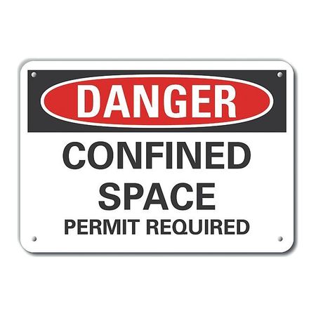 LYLE Decal, Danger Confined Space, 14x10", LCU4-0512-NP_14X10 LCU4-0512-NP_14X10