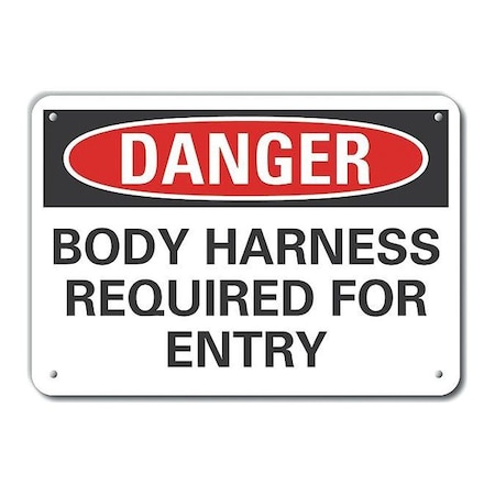 Lyle Aluminum Body Harness Danger Sign, 10 in Height, 14 in Width, Aluminum, Horizontal Rectangle LCU4-0516-NA_14X10