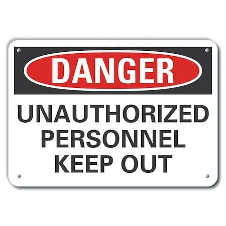 Lyle Danger Sign, 10 in Height, 14 in Width, Aluminum, Horizontal Rectangle, English LCU4-0519-NA_14X10