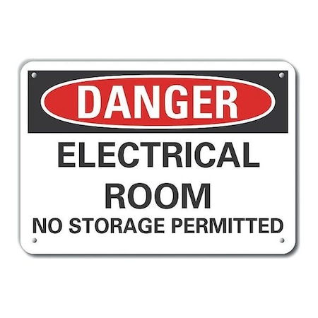 Lyle Alum Danger Electrical Room, 14"x10" LCU4-0550-NA_14X10