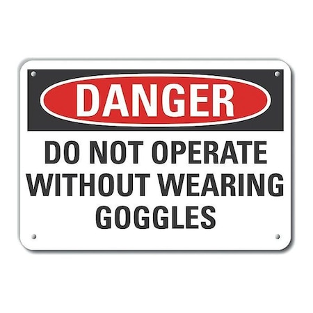 Lyle Reflective  Eye  Danger Sign, 7 in Height, 10 in Width, Aluminum, Vertical Rectangle, English LCU4-0562-RA_10X7