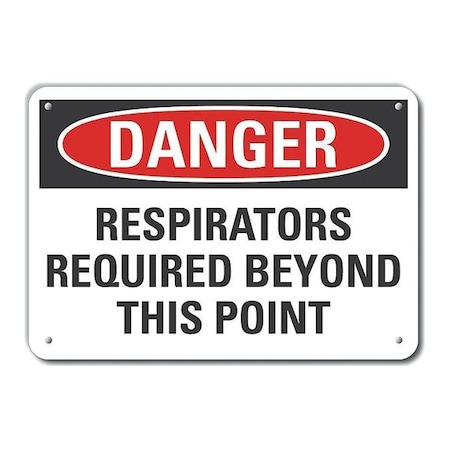 Lyle Respirator Required Danger Sign, 7x10in LCU4-0567-NP_10X7