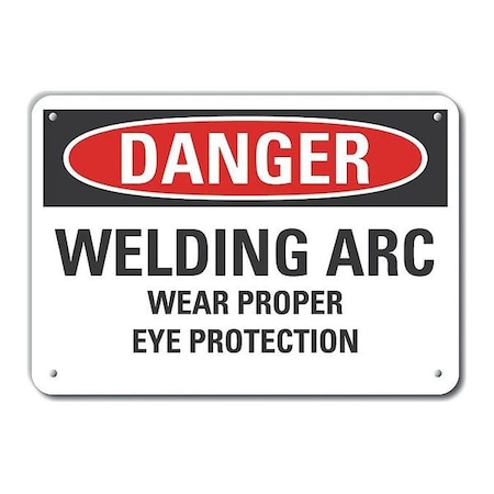 Lyle Refl Alum Danger Welding Arc, 10"x7" LCU4-0570-RA_10X7