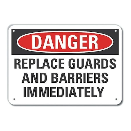Lyle Plastic Machine Guards Danger Sign, 10 in Height, 14 in Width, Plastic, Horizontal Rectangle LCU4-0579-NP_14X10