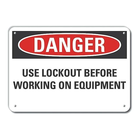 Lyle Reflective  Lockout Tagout Danger Sign, 10 in Height, 14 in Width, Aluminum, Horizontal Rectangle LCU4-0580-RA_14X10