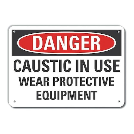 Lyle Reflective  Caustic Danger Sign, 10 in Height, 14 in Width, Aluminum, Horizontal Rectangle, English LCU4-0582-RA_14X10