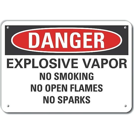 Lyle Plastic Explosive Materials Danger Sign, 10 in Height, 14 in Width, Plastic, Horizontal Rectangle LCU4-0648-NP_14X10