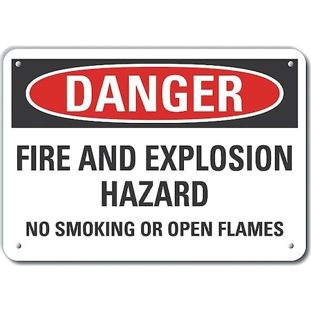 Lyle Reflective No Smoking Danger Sign, 10" H, 14 in W, Horizontal Rectangle, LCU4-0649-RA_14X10 LCU4-0649-RA_14X10