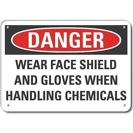 Lyle Reflective  Eye & Hand  Danger Sign, 7 in Height, 10 in Width, Aluminum, Vertical Rectangle LCU4-0650-RA_10X7
